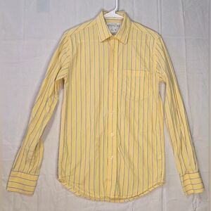 Aeropostale Mens Yellow Pinstripe Button Down XS Effortless Style